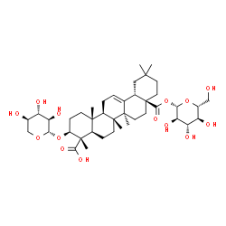 ChemSpider 2D Image | 1-O-[(3beta)-23-Hydroxy-23,28-dioxo-3-(beta-D-xylopyranosyloxy)olean-12-en-28-yl]-beta-D-glucopyranose | C41H64O14