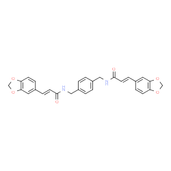 ChemSpider 2D Image | (2E,2'E)-N,N'-[1,4-Phenylenebis(methylene)]bis[3-(1,3-benzodioxol-5-yl)acrylamide] | C28H24N2O6