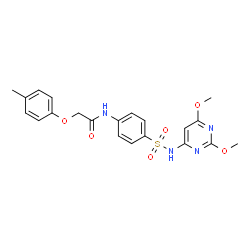 ChemSpider 2D Image | N-{4-[(2,6-Dimethoxy-4-pyrimidinyl)sulfamoyl]phenyl}-2-(4-methylphenoxy)acetamide | C21H22N4O6S