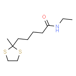 ChemSpider 2D Image | N-Ethyl-5-(2-methyl-1,3-dithiolan-2-yl)pentanamide | C11H21NOS2