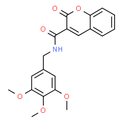ChemSpider 2D Image | 2-Oxo-N-(3,4,5-trimethoxybenzyl)-2H-chromene-3-carboxamide | C20H19NO6