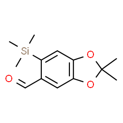 ChemSpider 2D Image | 2,2-Dimethyl-6-(trimethylsilyl)-1,3-benzodioxole-5-carbaldehyde | C13H18O3Si