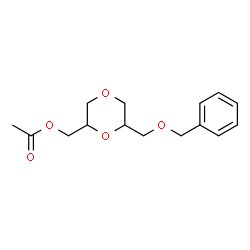 ChemSpider 2D Image | {6-[(Benzyloxy)methyl]-1,4-dioxan-2-yl}methyl acetate | C15H20O5