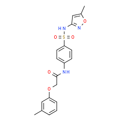 ChemSpider 2D Image | N-{4-[(5-Methyl-1,2-oxazol-3-yl)sulfamoyl]phenyl}-2-(3-methylphenoxy)acetamide | C19H19N3O5S