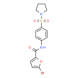 ChemSpider 2D Image | 5-Bromo-N-[4-(1-pyrrolidinylsulfonyl)phenyl]-2-furamide | C15H15BrN2O4S