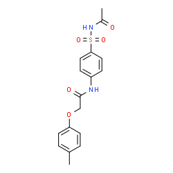 ChemSpider 2D Image | N-[4-(Acetylsulfamoyl)phenyl]-2-(4-methylphenoxy)acetamide | C17H18N2O5S