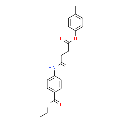 ChemSpider 2D Image | Ethyl 4-{[4-(4-methylphenoxy)-4-oxobutanoyl]amino}benzoate | C20H21NO5