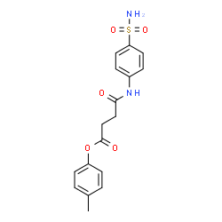 ChemSpider 2D Image | 4-METHYLPHENYL 3-[(4-SULFAMOYLPHENYL)CARBAMOYL]PROPANOATE | C17H18N2O5S