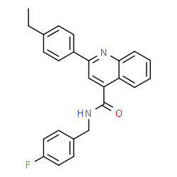 ChemSpider 2D Image | 2-(4-Ethylphenyl)-N-(4-fluorobenzyl)-4-quinolinecarboxamide | C25H21FN2O