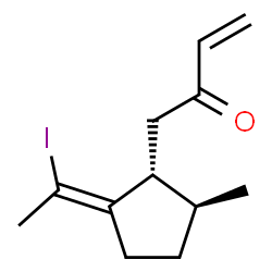 ChemSpider 2D Image | 1-[(1R,2Z,5S)-2-(1-Iodoethylidene)-5-methylcyclopentyl]-3-buten-2-one | C12H17IO