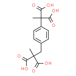ChemSpider 2D Image | [4-(1,1-Dicarboxyethyl)benzyl](methyl)malonic acid | C15H16O8