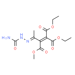 ChemSpider 2D Image | 1,1-Diethyl 2-methyl (3E)-3-(carbamoylhydrazono)-1-butene-1,1,2-tricarboxylate | C13H19N3O7