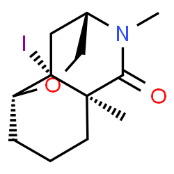 ChemSpider 2D Image | (1S,4R,8R,9R)-9-Iodo-2,4-dimethyl-12-oxa-2-azatricyclo[6.2.2.0~4,9~]dodecan-3-one | C12H18INO2