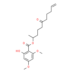 ChemSpider 2D Image | 6-Oxo-10-undecen-2-yl 2-hydroxy-4,6-dimethoxybenzoate | C20H28O6