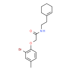ChemSpider 2D Image | 2-(2-Bromo-4-methylphenoxy)-N-[2-(1-cyclohexen-1-yl)ethyl]acetamide | C17H22BrNO2