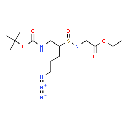 ChemSpider 2D Image | Ethyl N-{[5-azido-1-({[(2-methyl-2-propanyl)oxy]carbonyl}amino)-2-pentanyl]sulfinyl}glycinate | C14H27N5O5S