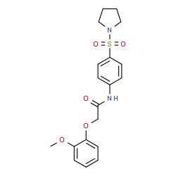 ChemSpider 2D Image | 2-(2-Methoxyphenoxy)-N-[4-(1-pyrrolidinylsulfonyl)phenyl]acetamide | C19H22N2O5S