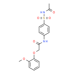 ChemSpider 2D Image | N-[4-(Acetylsulfamoyl)phenyl]-2-(2-methoxyphenoxy)acetamide | C17H18N2O6S