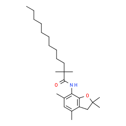 ChemSpider 2D Image | 2,2-Dimethyl-N-(2,2,4,6-tetramethyl-2,3-dihydro-1-benzofuran-7-yl)dodecanamide | C26H43NO2