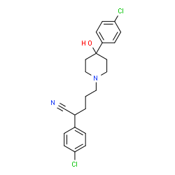 ChemSpider 2D Image | 2-(4-Chlorophenyl)-5-[4-(4-chlorophenyl)-4-hydroxy-1-piperidinyl]pentanenitrile | C22H24Cl2N2O