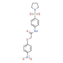 ChemSpider 2D Image | 2-(4-Nitrophenoxy)-N-[4-(1-pyrrolidinylsulfonyl)phenyl]acetamide | C18H19N3O6S