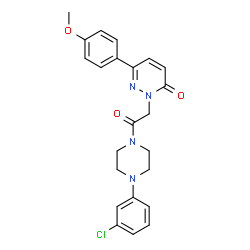 ChemSpider 2D Image | 2-{2-[4-(3-Chlorophenyl)-1-piperazinyl]-2-oxoethyl}-6-(4-methoxyphenyl)-3(2H)-pyridazinone | C23H23ClN4O3