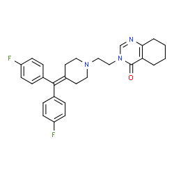 ChemSpider 2D Image | 3-(2-{4-[Bis(4-fluorophenyl)methylene]-1-piperidinyl}ethyl)-5,6,7,8-tetrahydro-4(3H)-quinazolinone | C28H29F2N3O