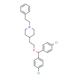 ChemSpider 2D Image | 4-{2-[Bis(4-chlorophenyl)methoxy]ethyl}-1-(2-phenylethyl)piperidine | C28H31Cl2NO
