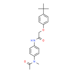 ChemSpider 2D Image | N-Methyl-N-[4-({[4-(2-methyl-2-propanyl)phenoxy]acetyl}amino)phenyl]acetamide | C21H26N2O3