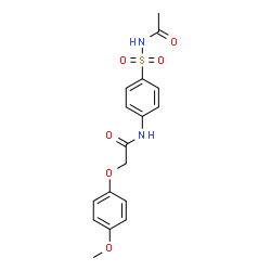 ChemSpider 2D Image | N-[4-(Acetylsulfamoyl)phenyl]-2-(4-methoxyphenoxy)acetamide | C17H18N2O6S