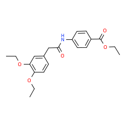 ChemSpider 2D Image | Ethyl 4-{[(3,4-diethoxyphenyl)acetyl]amino}benzoate | C21H25NO5