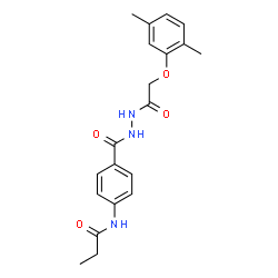 ChemSpider 2D Image | N-[4-({2-[(2,5-Dimethylphenoxy)acetyl]hydrazino}carbonyl)phenyl]propanamide | C20H23N3O4