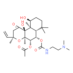 ChemSpider 2D Image | (3R,4aR,5S,6S,6aS,10S,10aR,10bS)-6-({[2-(Dimethylamino)ethyl]carbamoyl}oxy)-10,10b-dihydroxy-3,4a,7,7,10a-pentamethyl-1-oxo-3-vinyldodecahydro-1H-benzo[f]chromen-5-yl acetate | C27H44N2O8