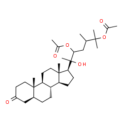 ChemSpider 2D Image | (5alpha,24xi)-20-Hydroxy-3-oxoergostane-22,25-diyl diacetate | C32H52O6