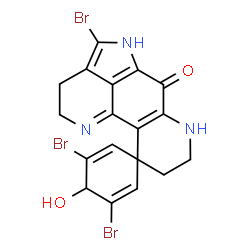 ChemSpider 2D Image | 3,4',5-Tribromo-4-hydroxy-2',3',5',7',8',9'-hexahydro-6'H-spiro[cyclohexa-2,5-diene-1,10'-pyrrolo[4,3,2-de][1,7]phenanthrolin]-6'-one | C18H14Br3N3O2