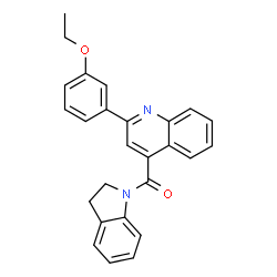 ChemSpider 2D Image | 2,3-Dihydro-1H-indol-1-yl[2-(3-ethoxyphenyl)-4-quinolinyl]methanone | C26H22N2O2