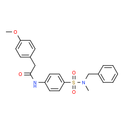 ChemSpider 2D Image | N-{4-[Benzyl(methyl)sulfamoyl]phenyl}-2-(4-methoxyphenyl)acetamide | C23H24N2O4S