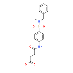 ChemSpider 2D Image | METHYL 3-({4-[BENZYL(METHYL)SULFAMOYL]PHENYL}CARBAMOYL)PROPANOATE | C19H22N2O5S