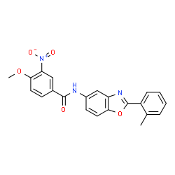 ChemSpider 2D Image | 4-Methoxy-N-[2-(2-methylphenyl)-1,3-benzoxazol-5-yl]-3-nitrobenzamide | C22H17N3O5