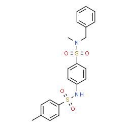 ChemSpider 2D Image | N-Benzyl-N-methyl-4-{[(4-methylphenyl)sulfonyl]amino}benzenesulfonamide | C21H22N2O4S2