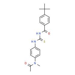 ChemSpider 2D Image | N-({4-[Acetyl(methyl)amino]phenyl}carbamothioyl)-4-(2-methyl-2-propanyl)benzamide | C21H25N3O2S
