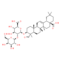 ChemSpider 2D Image | (3beta)-28-Hydroxy-23,28-dioxoolean-12-en-3-yl 2-O-beta-D-galactopyranosyl-beta-D-glucopyranosiduronic acid | C42H64O15