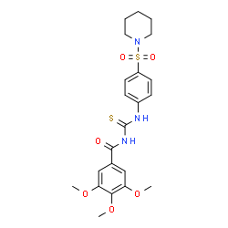 ChemSpider 2D Image | 3,4,5-Trimethoxy-N-{[4-(1-piperidinylsulfonyl)phenyl]carbamothioyl}benzamide | C22H27N3O6S2