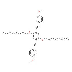 ChemSpider 2D Image | 1,4-Bis[(E)-2-(4-methoxyphenyl)vinyl]-2,5-bis(octyloxy)benzene | C40H54O4