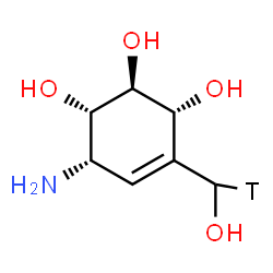 ChemSpider 2D Image | (1S,2S,3R,6S)-6-Amino-4-[hydroxy(~3~H_1_)methyl]-4-cyclohexene-1,2,3-triol | C7H12TNO4