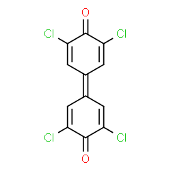 ChemSpider 2D Image | 3,3',5,5'-Tetrachloro-1,1'-bi(2,5-cyclohexadien-1-ylidene)-4,4'-dione | C12H4Cl4O2