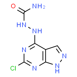 ChemSpider 2D Image | (2Z)-2-(6-Chloro-1,5-dihydro-4H-pyrazolo[3,4-d]pyrimidin-4-ylidene)hydrazinecarboxamide | C6H6ClN7O