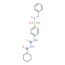 ChemSpider 2D Image | N-({4-[Benzyl(methyl)sulfamoyl]phenyl}carbamothioyl)cyclohexanecarboxamide | C22H27N3O3S2