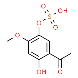 ChemSpider 2D Image | 5-Acetyl-4-hydroxy-2-methoxyphenyl hydrogen sulfate | C9H10O7S