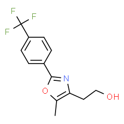 ChemSpider 2D Image | 2-(5-Methyl-2-(4-(trifluoromethyl)phenyl)oxazol-4-yl)ethanol | C13H12F3NO2
